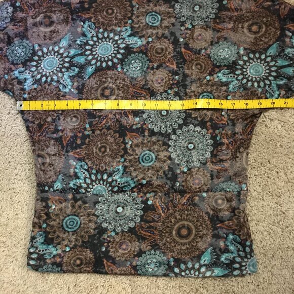 QED London Y2K Bohemian Mandela Dolman Sleeve Top - M - Picture 10 of 13